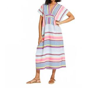 NEW LEMLEM gasira v neck caftan in cirq citrus